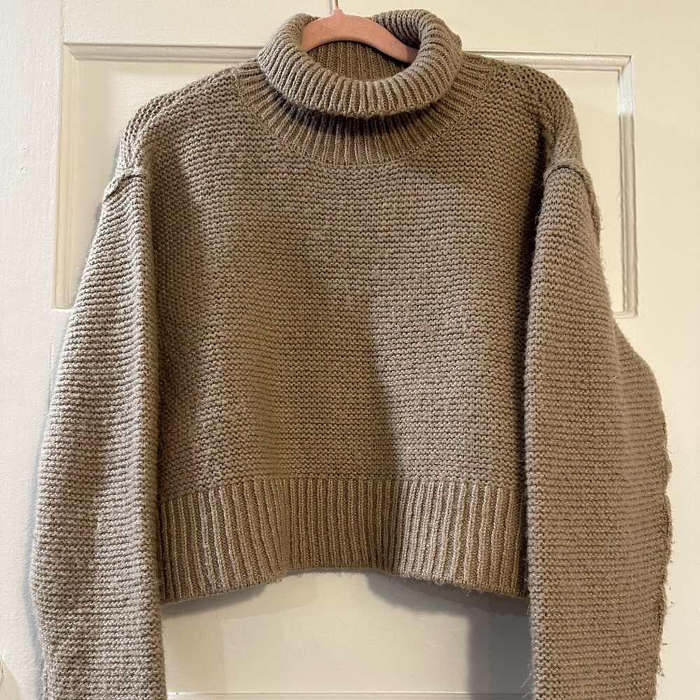 Cozy Tan Women's Elodie Turtleneck Taupe Sweater
